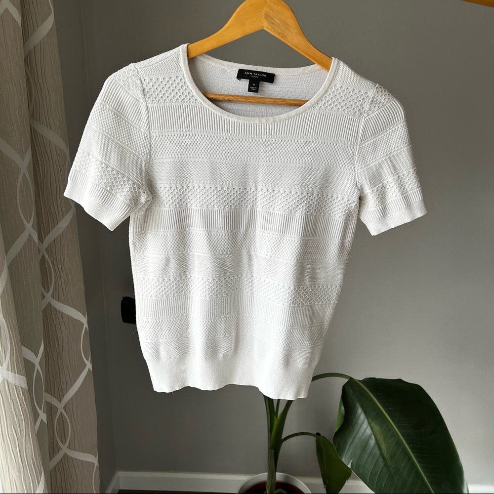 Ann Taylor white sweater in size small petite
